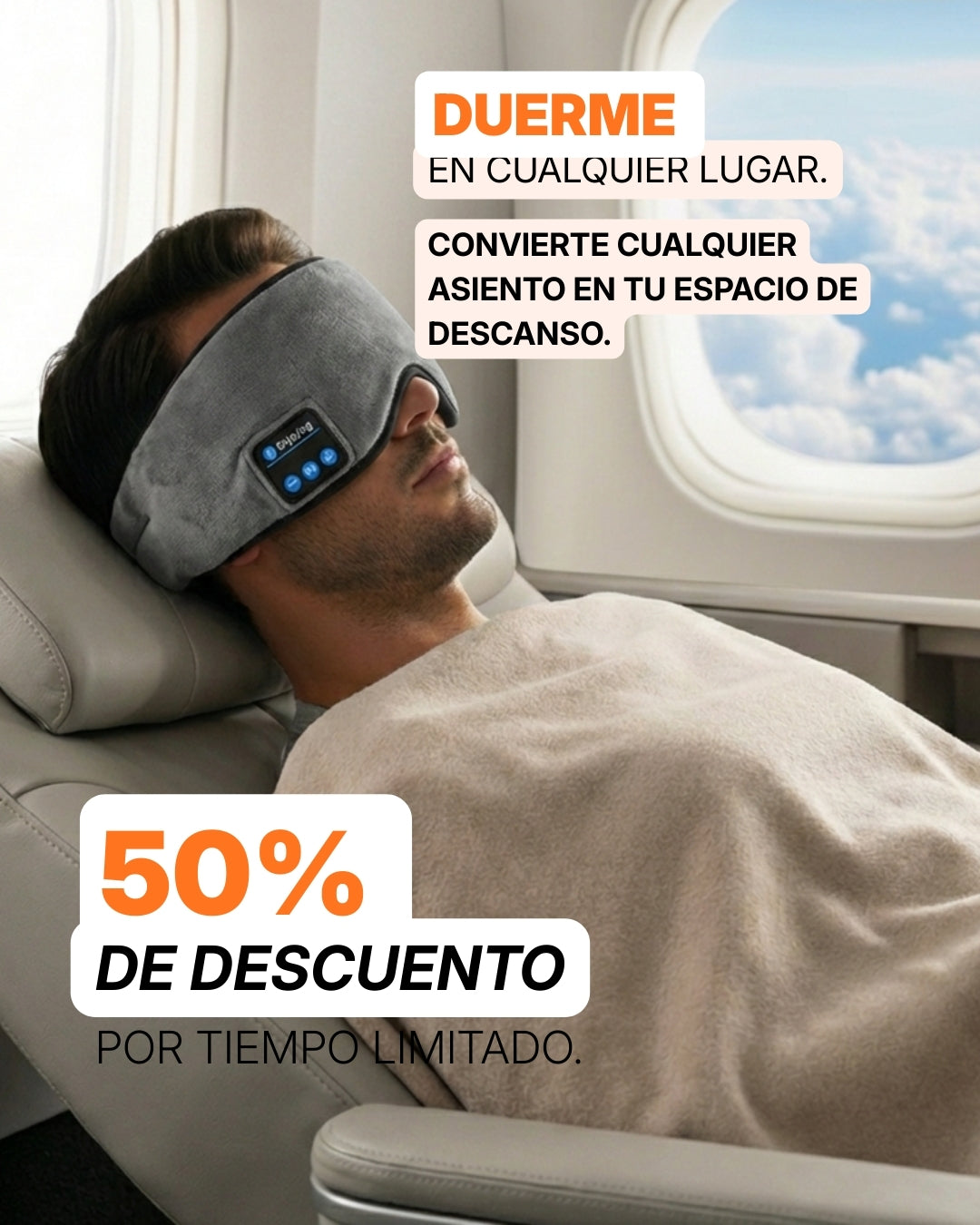 🏆 FastSleep™ – Audífonos integrados para un descanso profundo y sin interrupciones.