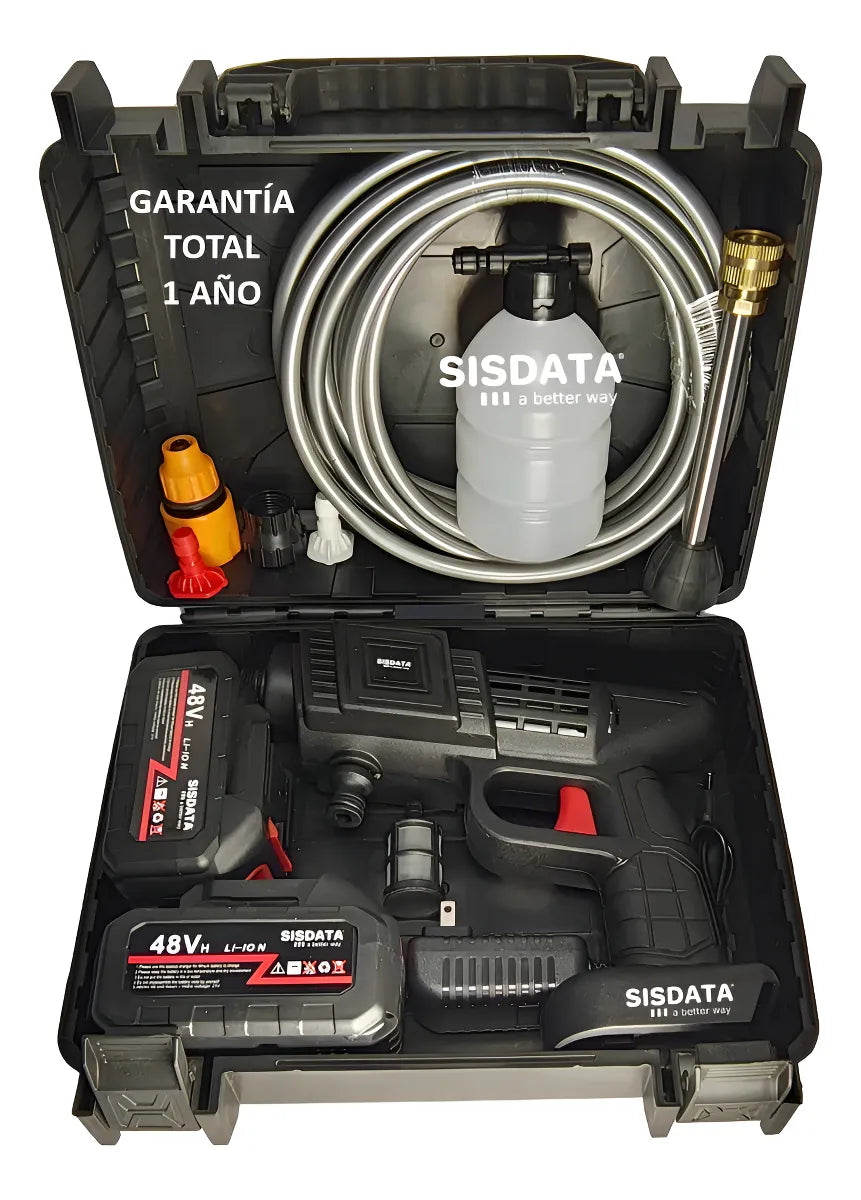 HIDROLAVADORA PORTATIL - POWERJET 48V – DOBLE BATERÍA RECARGABLE