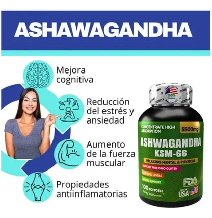 ASHWAGANDHA KSM-66™ – Duerme mejor, vive con menos estrés